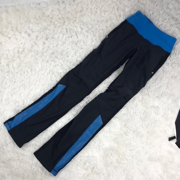 🔥$SALE$🔥 Lululemon Run: Bold In The Cold Pant Black / Beaming Blue - Picture 1 of 9